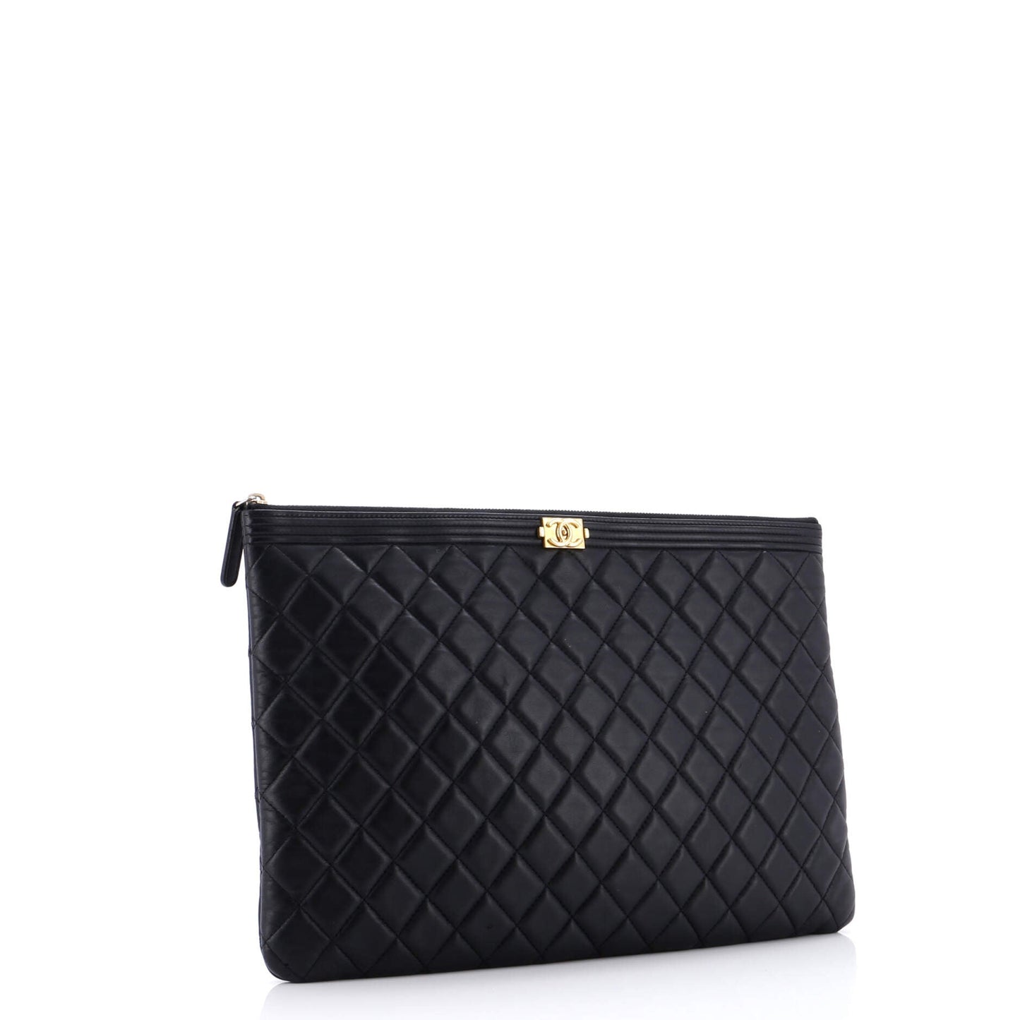 Boy O Case Clutch Quilted Lambskin Large