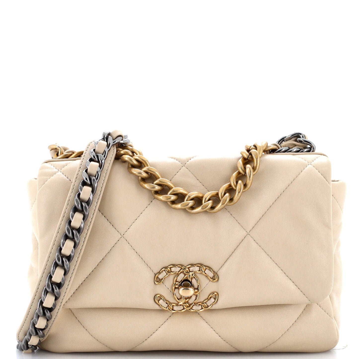 19 Flap Bag Quilted Leather Medium