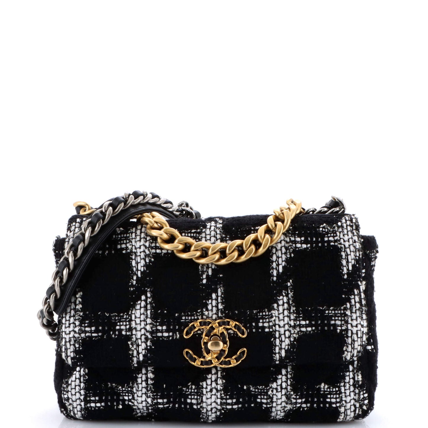 19 Flap Bag Quilted Tweed Medium