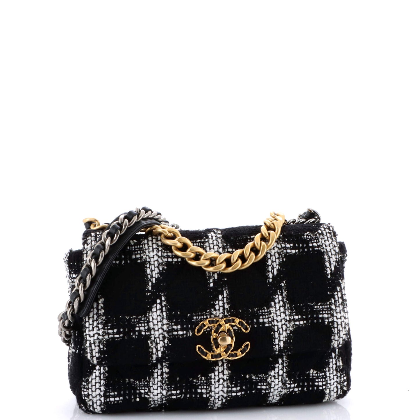 19 Flap Bag Quilted Tweed Medium
