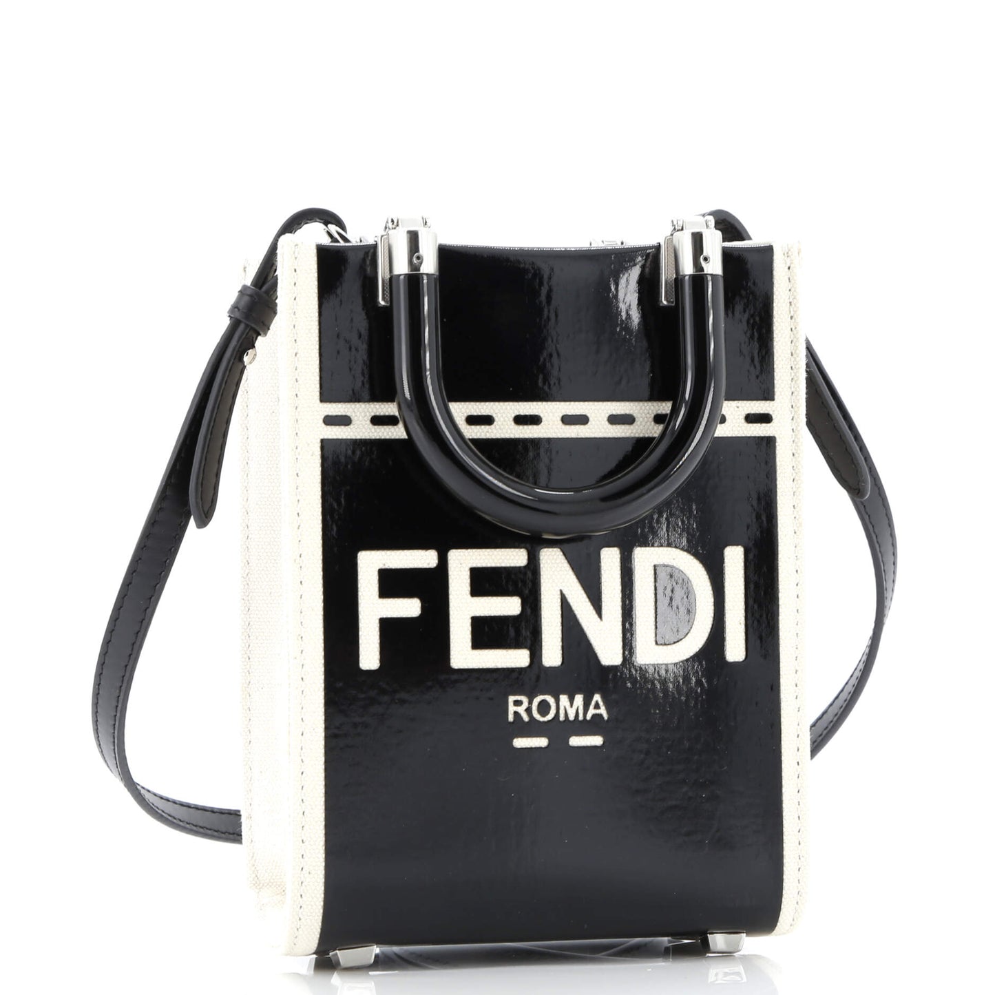 Sunshine Shopper Tote Patent and Canvas Mini