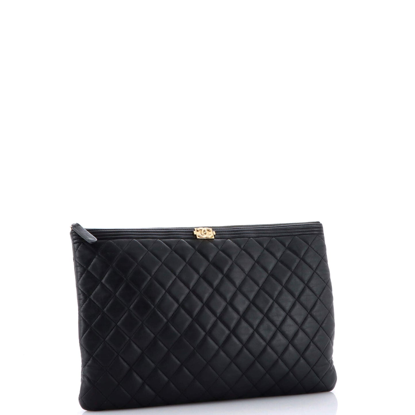 Boy O Case Clutch Quilted Lambskin Large