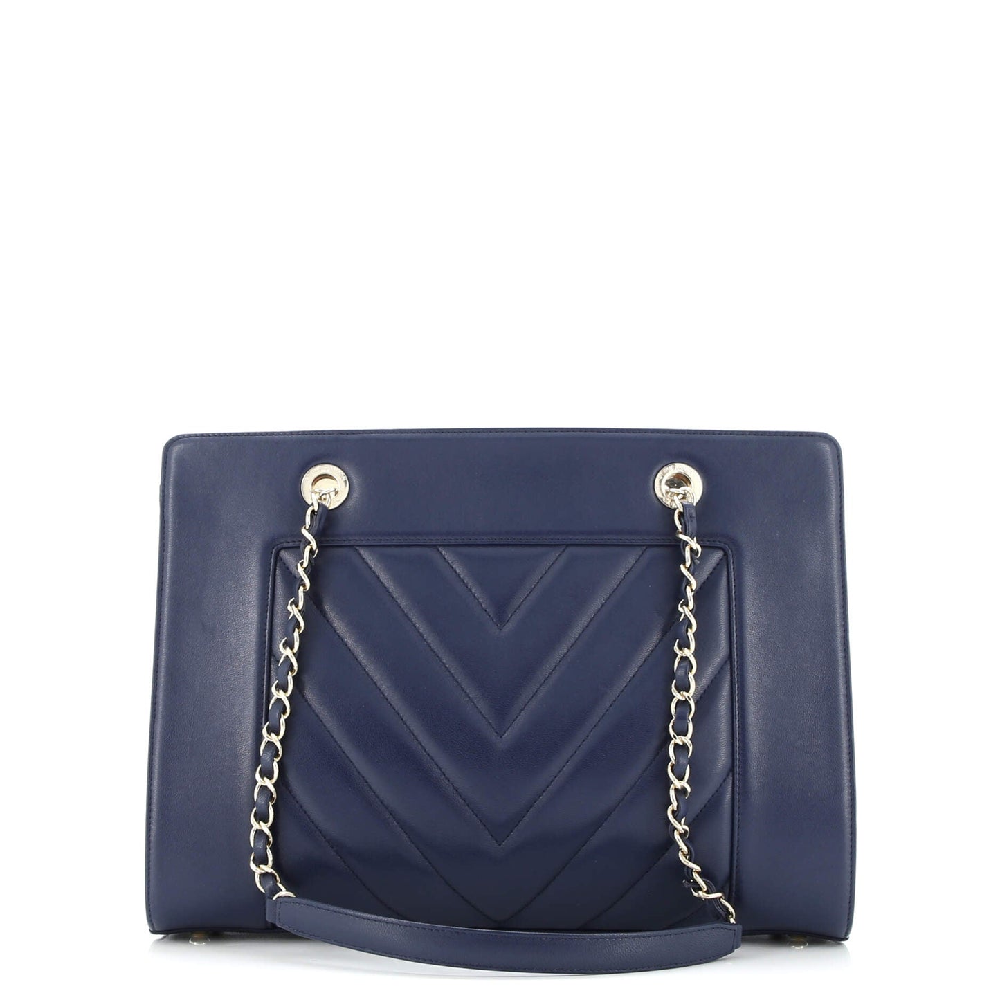 Mademoiselle Vintage Shopping Tote Chevron Sheepskin Medium