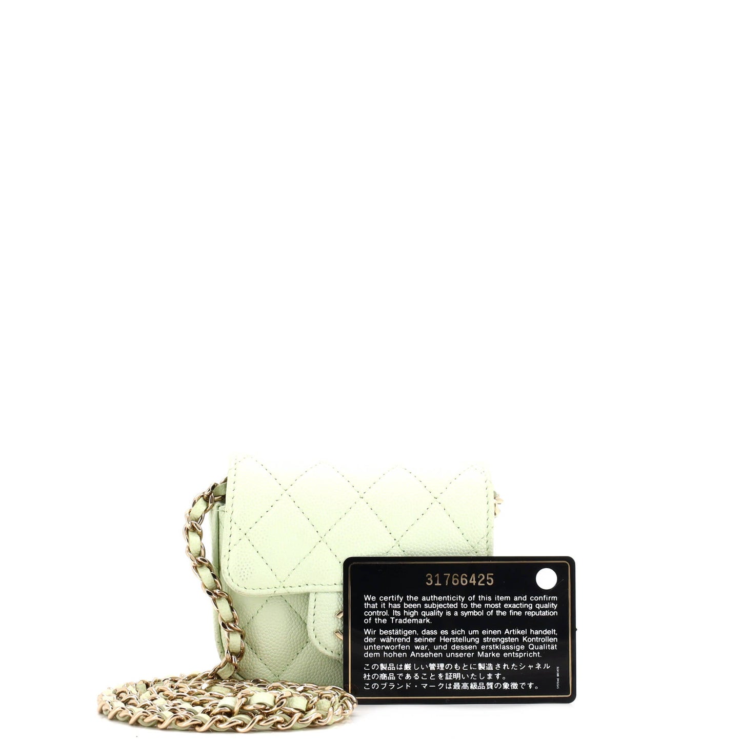 Classic Square Flap Clutch with Chain Quilted Caviar Mini