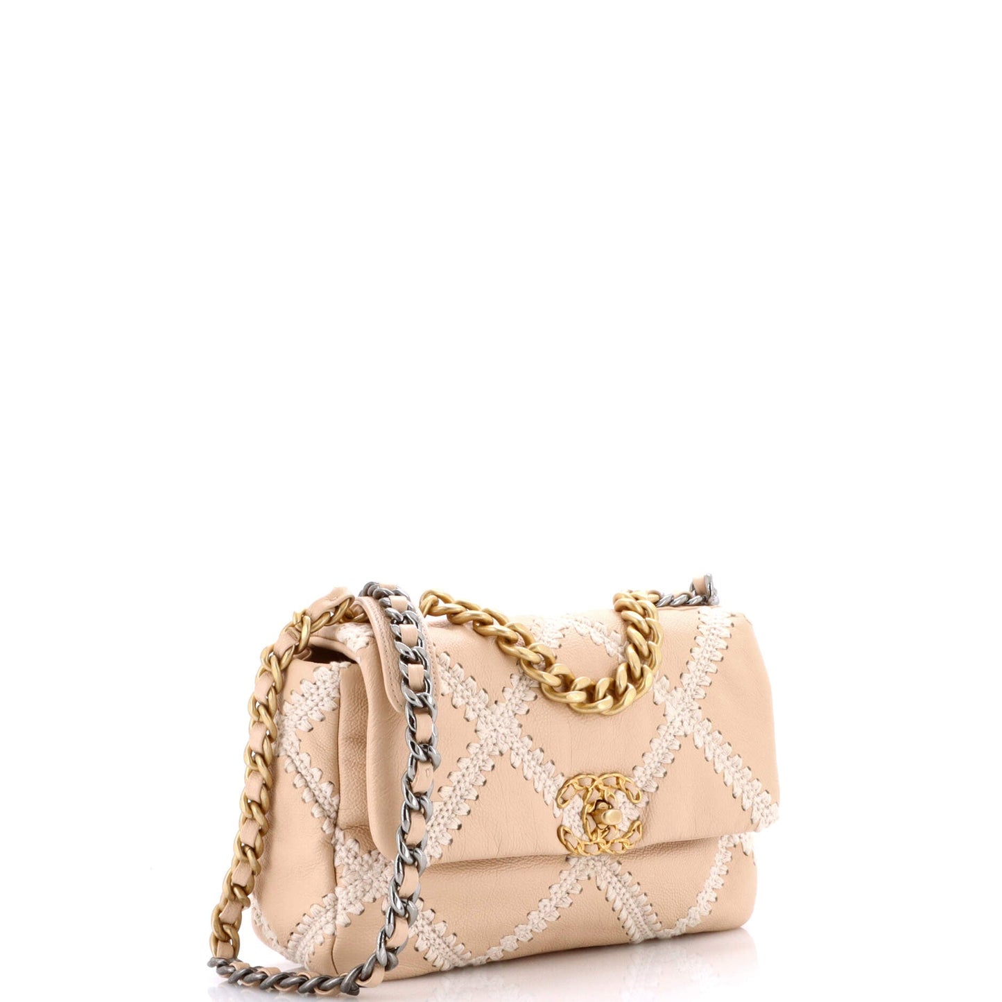 19 Flap Bag Crochet Quilted Calfskin Medium