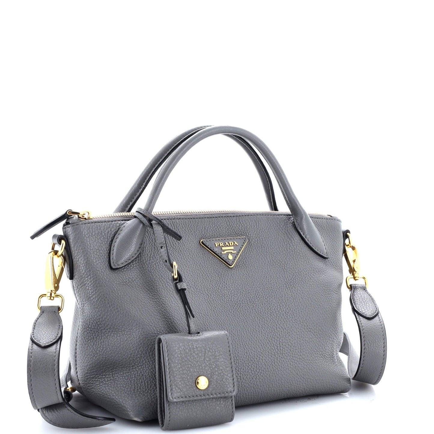 Dual Strap Zip Tote Vitello Daino Small