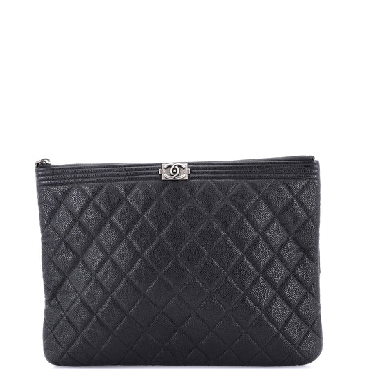 Boy O Case Clutch Quilted Caviar Medium