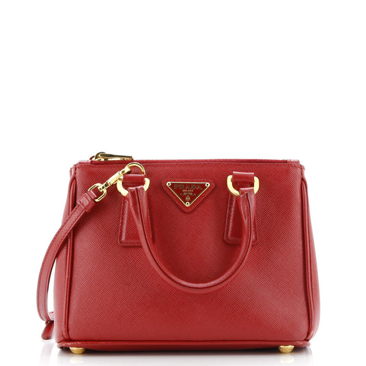 Galleria Double Zip Tote Saffiano Leather Mini