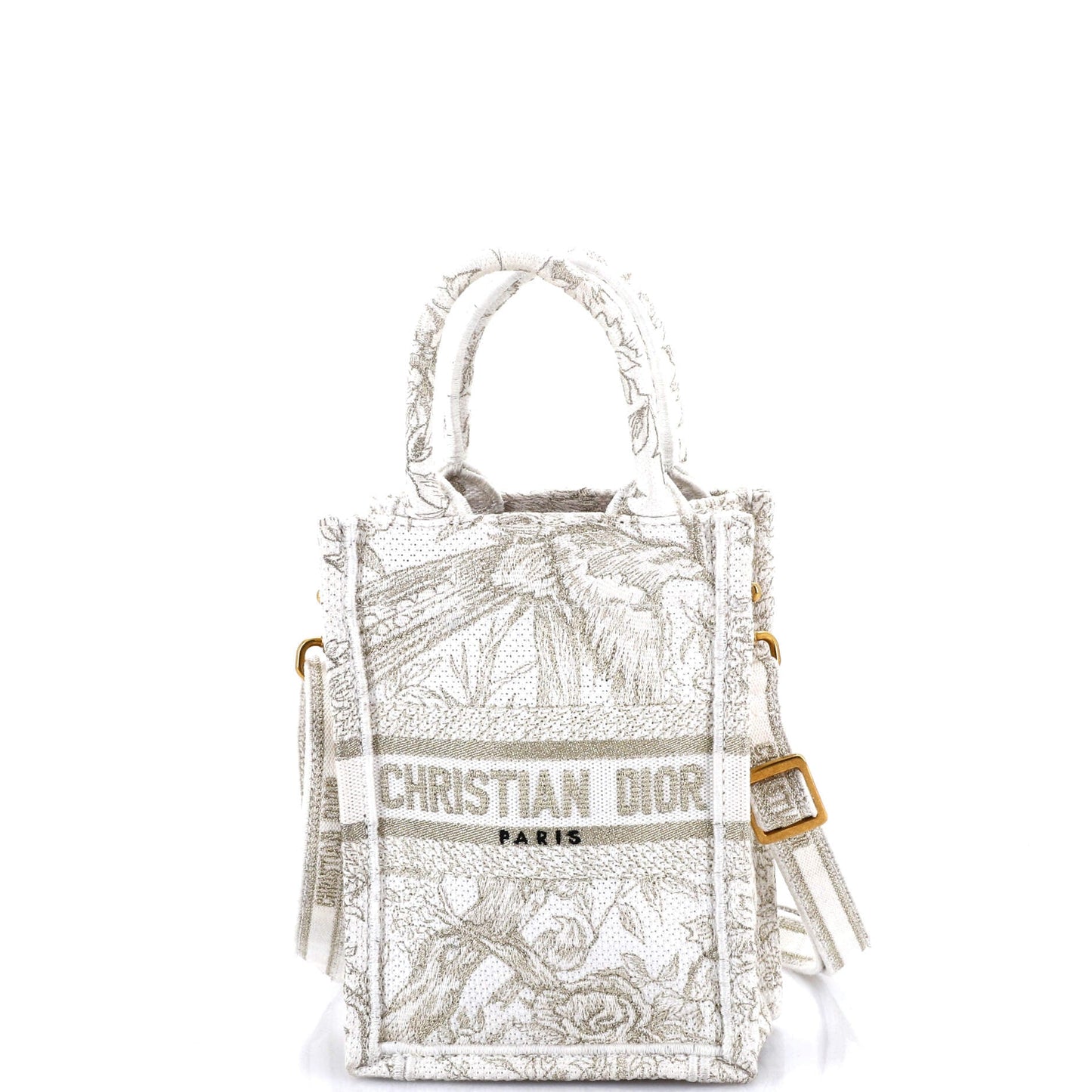 Book Tote Phone Bag Embroidered Canvas Mini