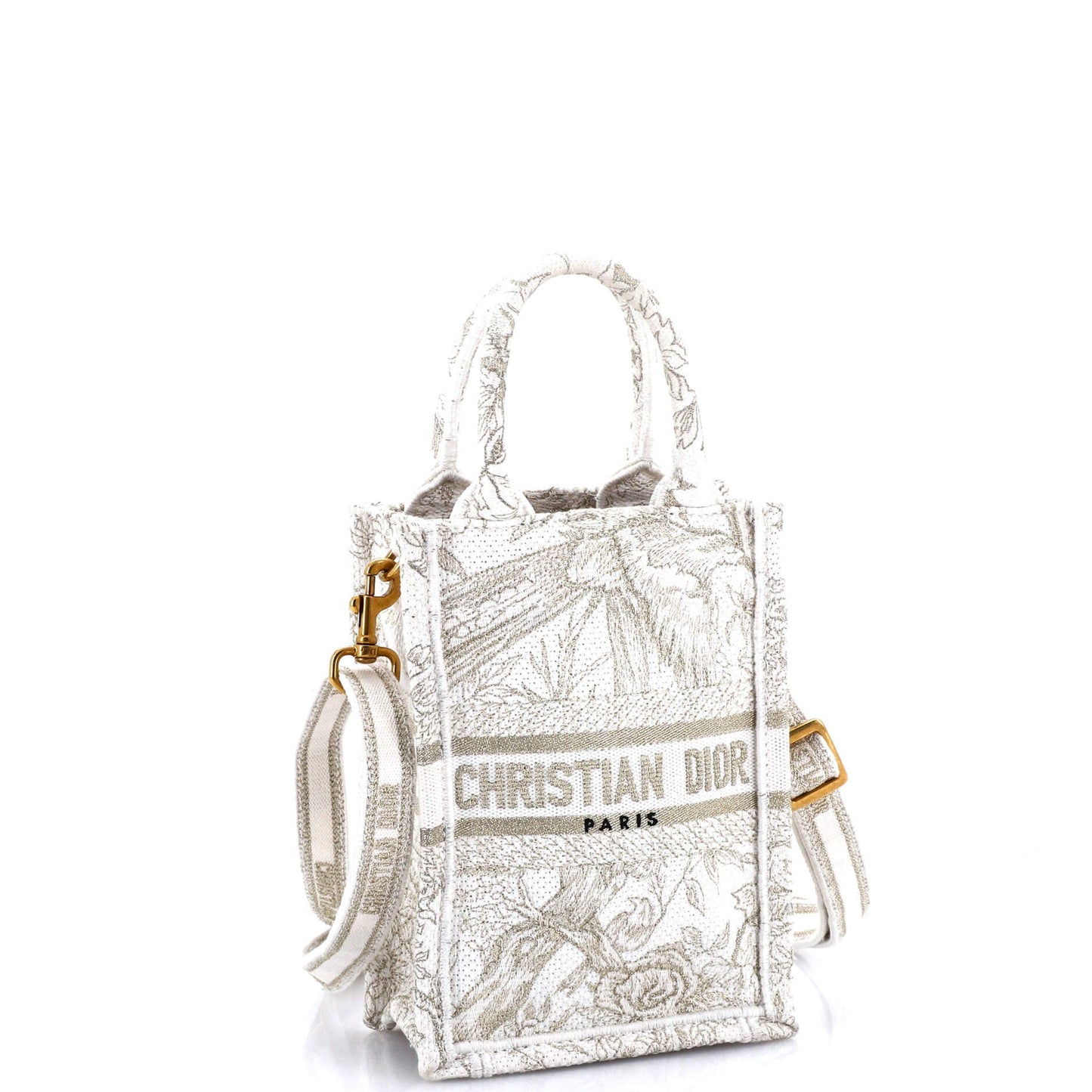 Book Tote Phone Bag Embroidered Canvas Mini