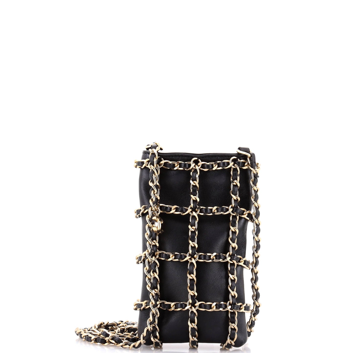 Tech Me Out Clutch With Chain Lambskin
