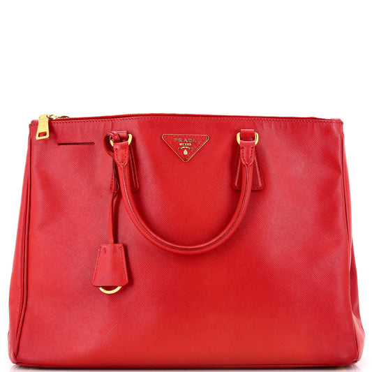 Double Zip Lux Tote Saffiano Leather Large