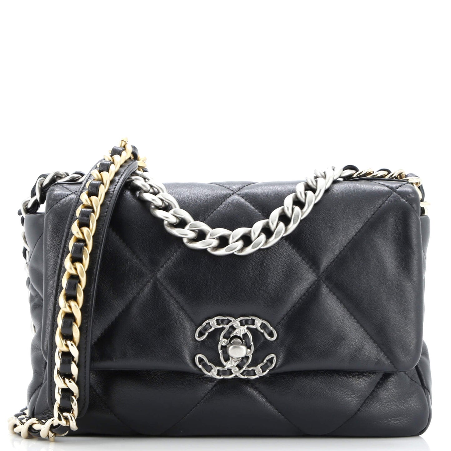 19 Flap Bag Quilted Leather Medium