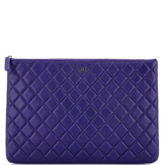 O Case Clutch Quilted Lambskin Large