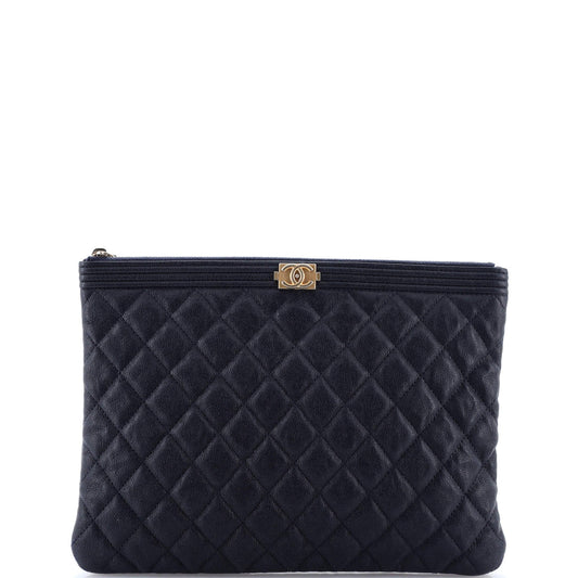 Boy O Case Clutch Quilted Caviar Medium