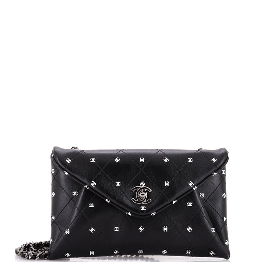 CC Envelope Chain Clutch Printed Lambskin