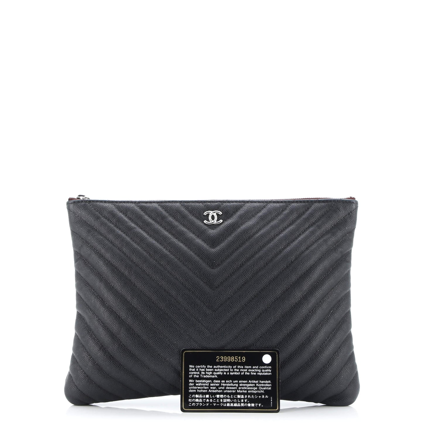 O Case Clutch Chevron Caviar Medium