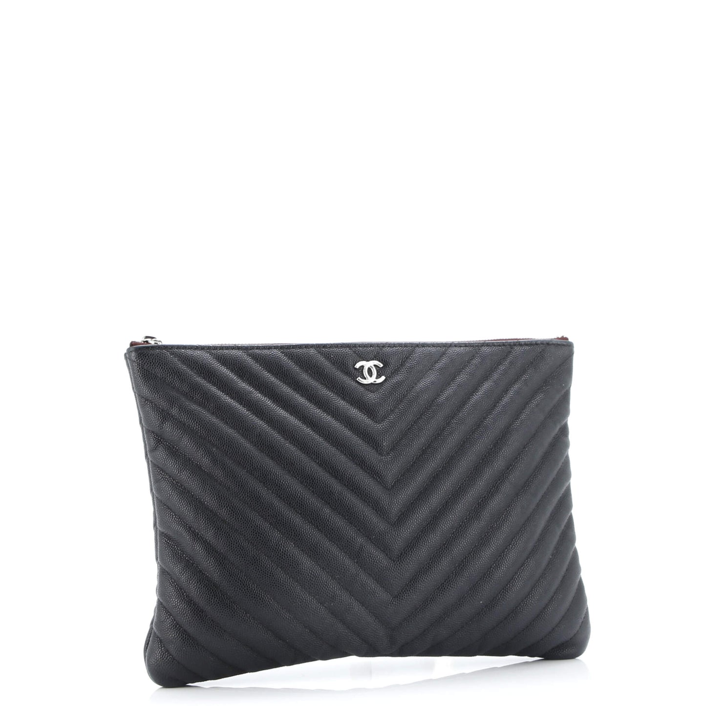 O Case Clutch Chevron Caviar Medium