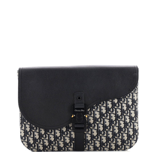 Saddle A4 Clutch Oblique Canvas and Leather