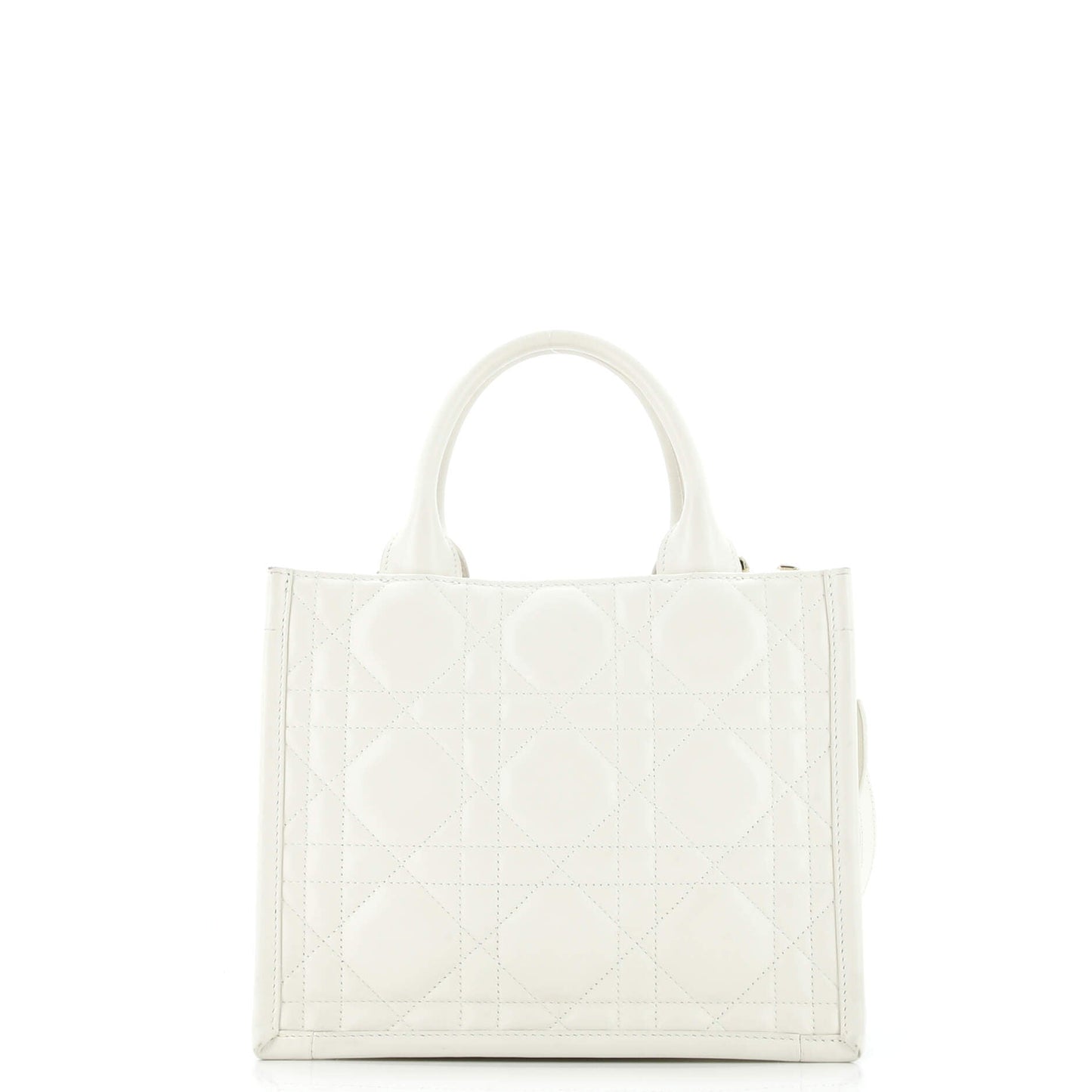 Book Tote with Strap Macrocannage Quilt Calfskin Small