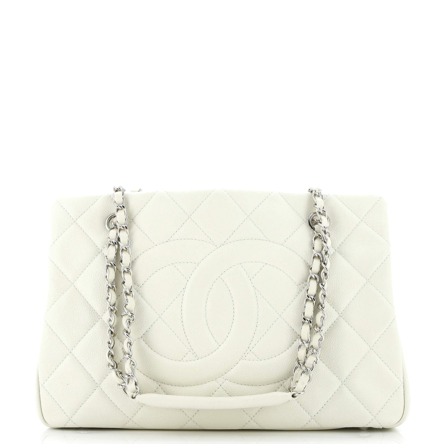 Timeless CC Shopping Tote Quilted Caviar Medium