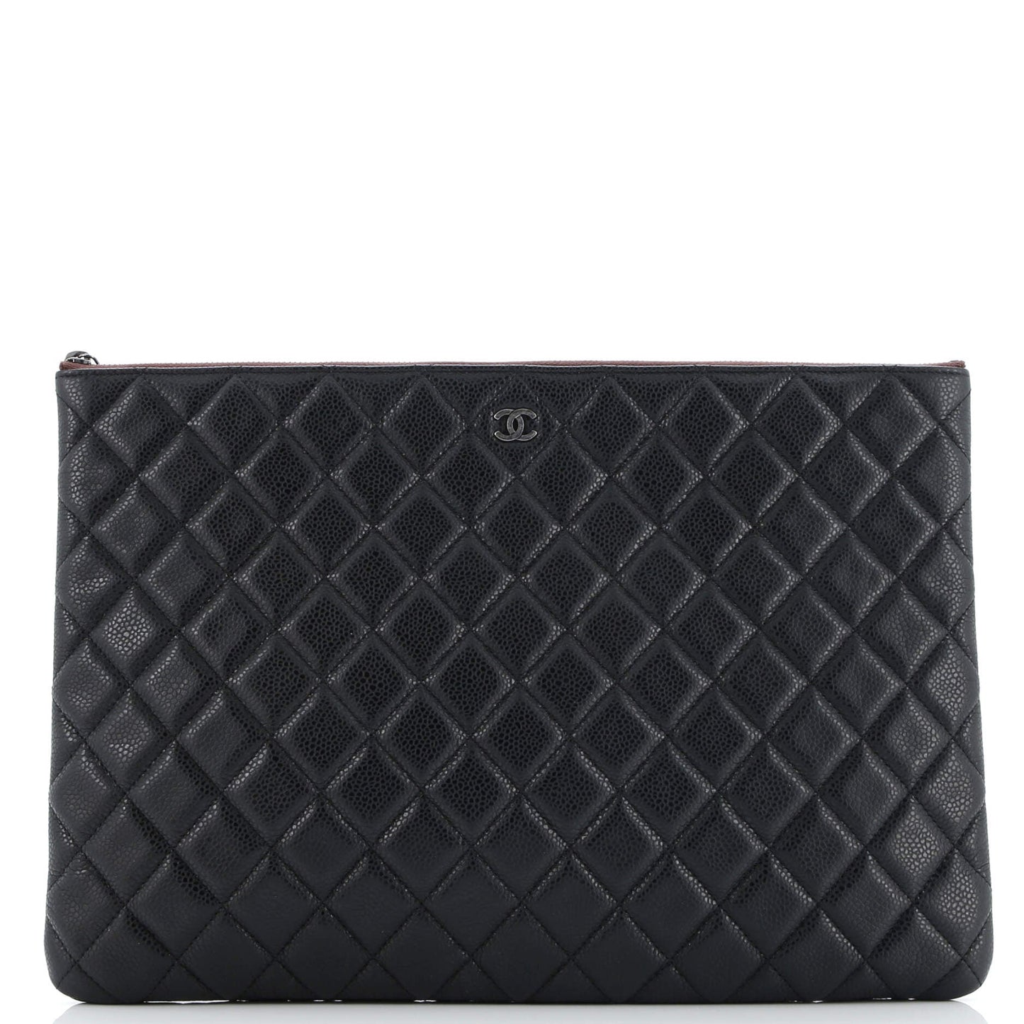 O Case Clutch Quilted Caviar Large