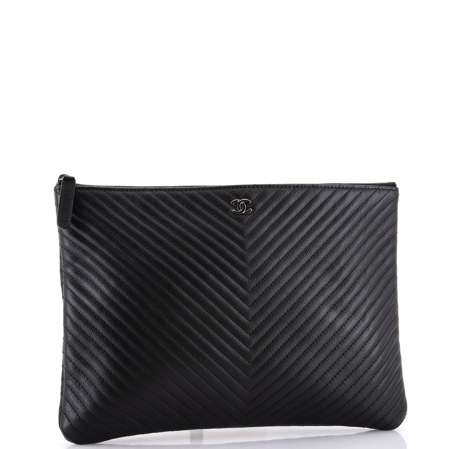 O Case Clutch Chevron Caviar Large