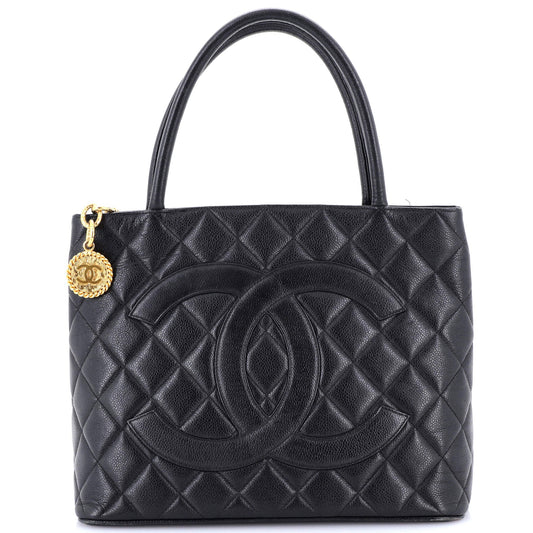 Medallion Tote Quilted Caviar
