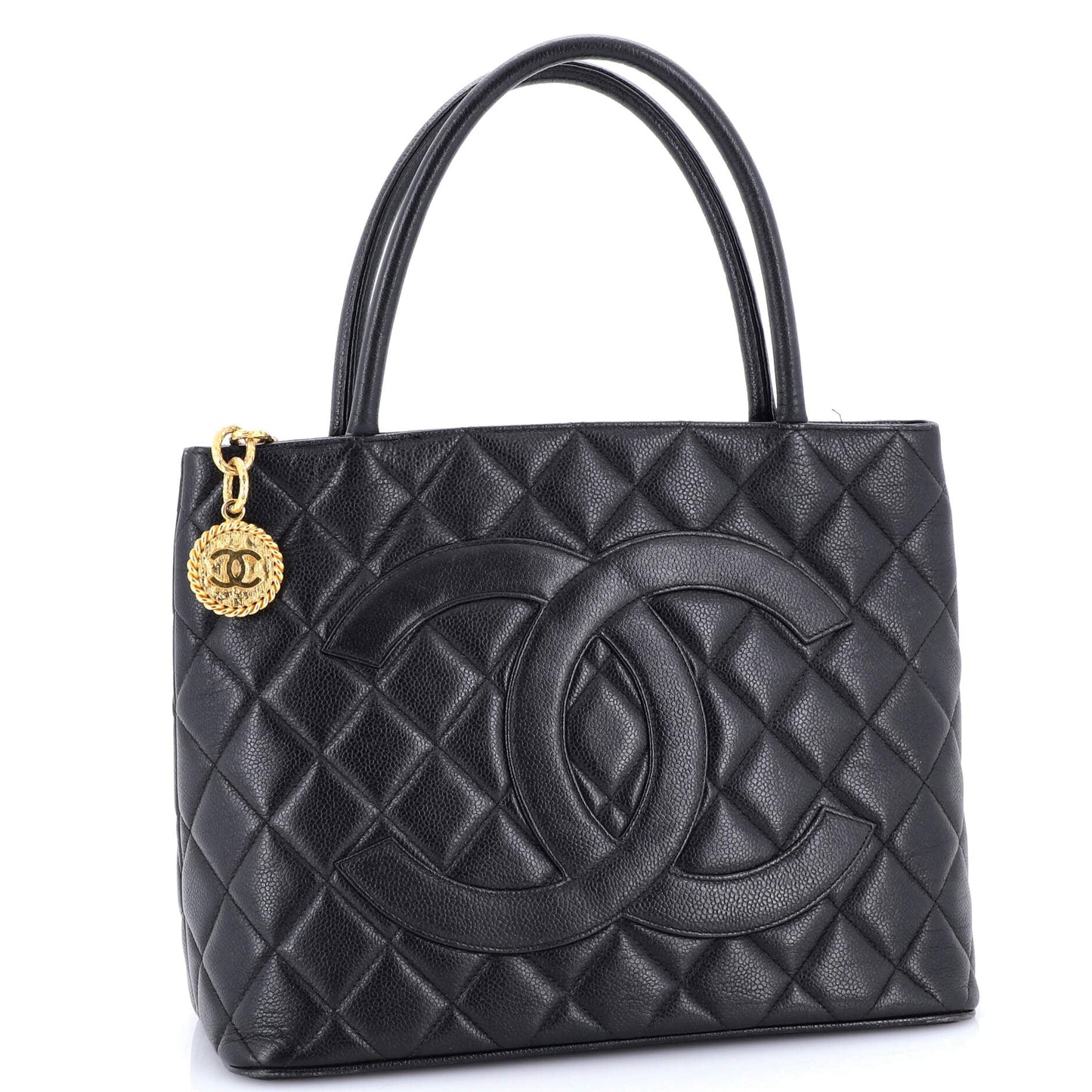 Medallion Tote Quilted Caviar