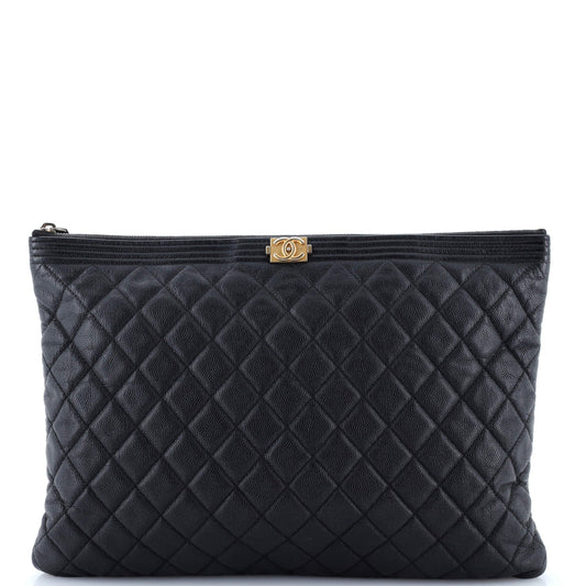 Boy O Case Clutch Quilted Caviar Large