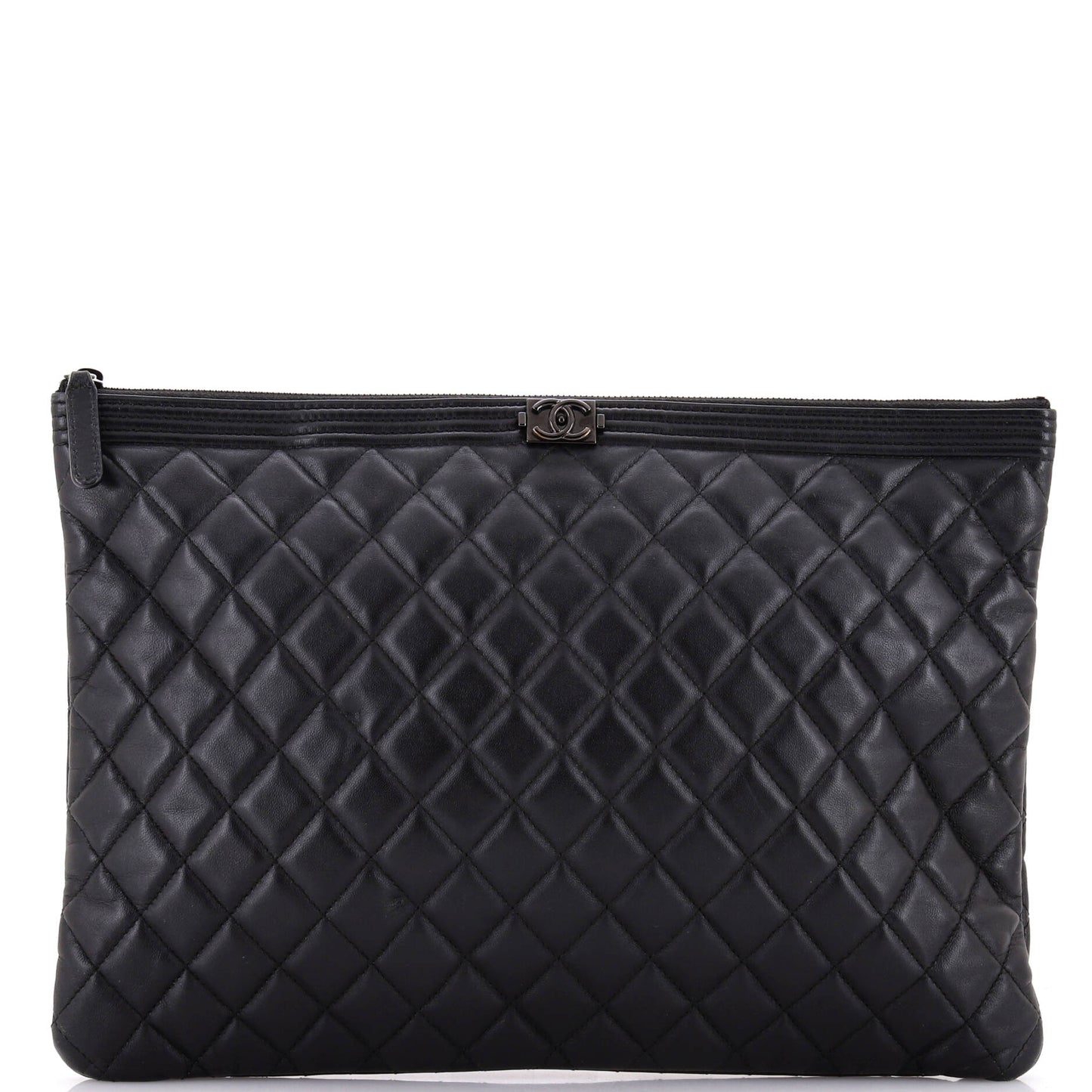 Boy O Case Clutch Quilted Lambskin Large