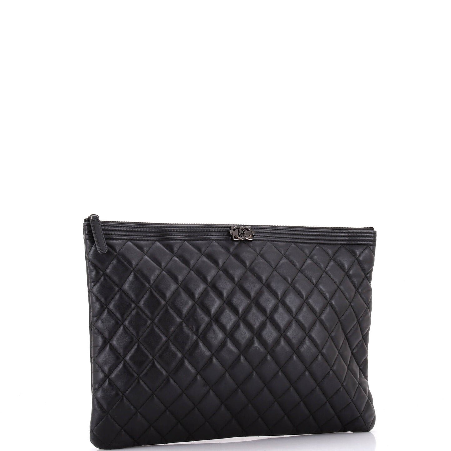 Boy O Case Clutch Quilted Lambskin Large