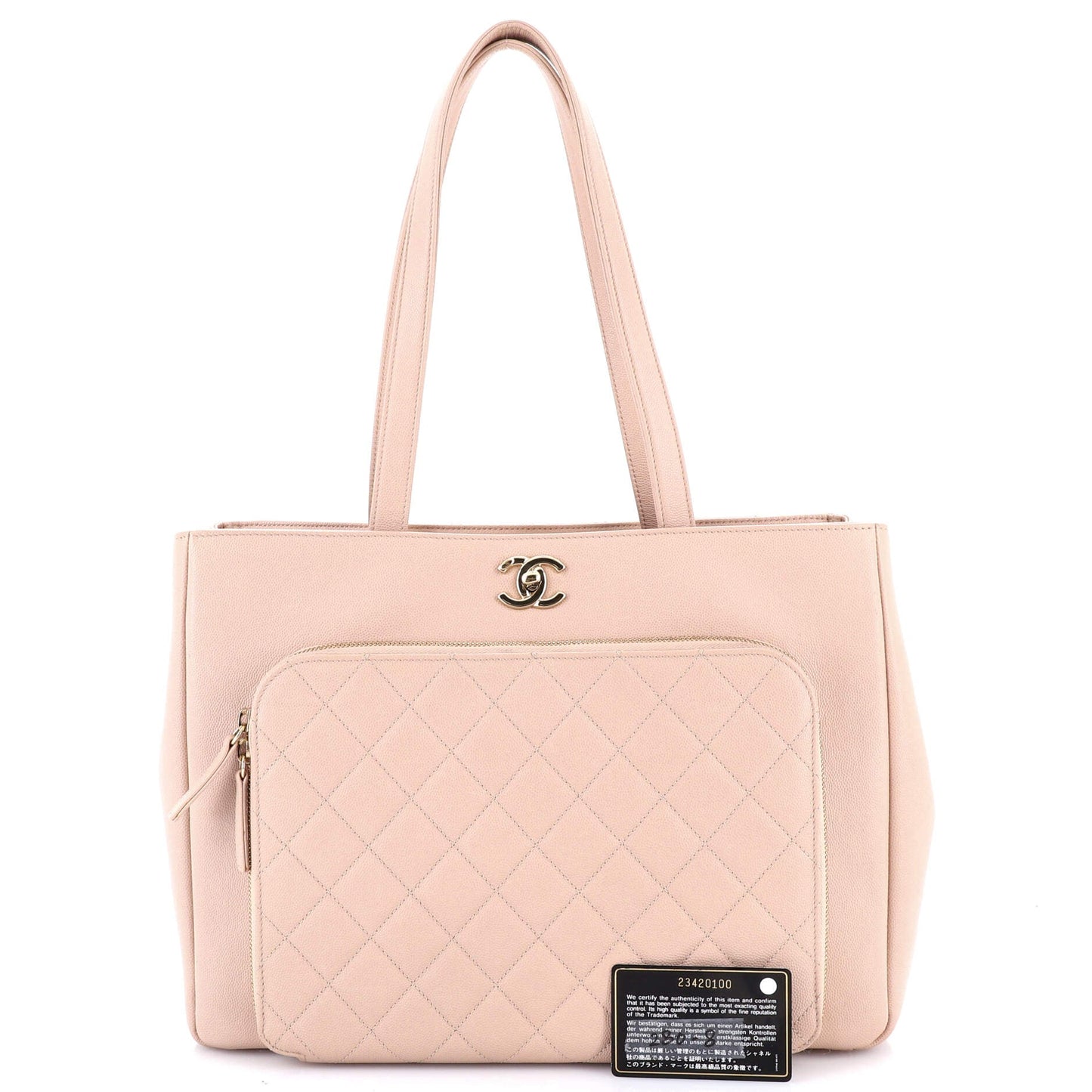 Business Affinity Tote Quilted Caviar Large