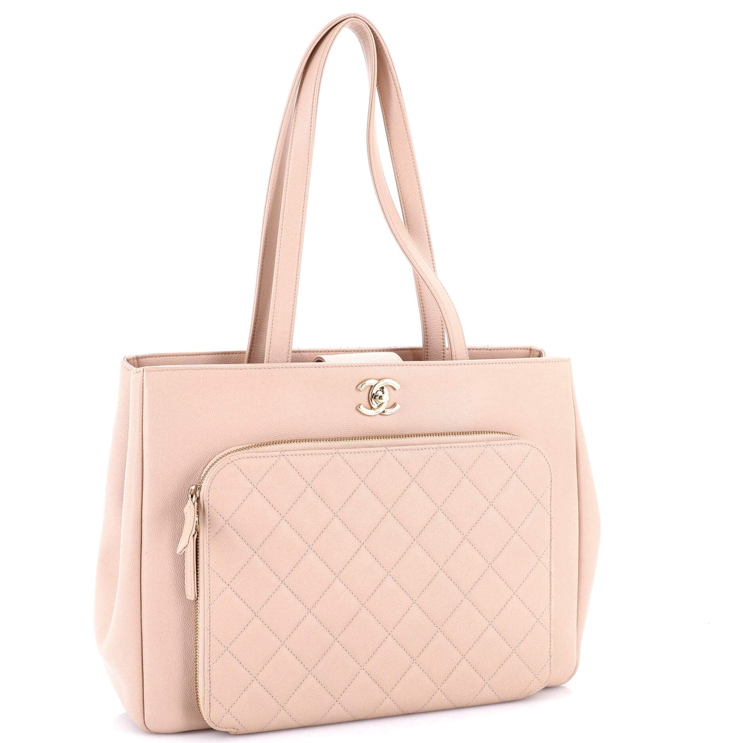 Business Affinity Tote Quilted Caviar Large