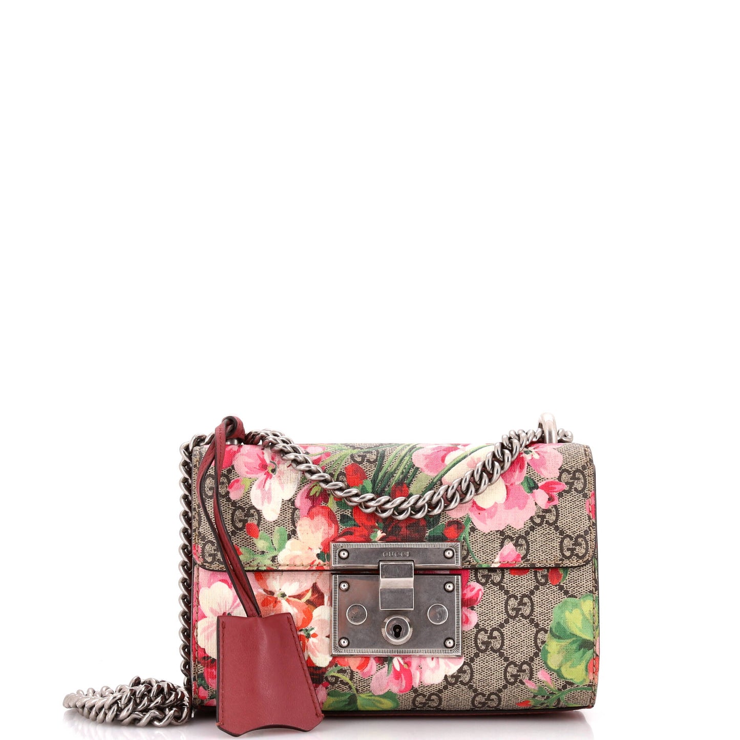 Padlock Shoulder Bag Blooms Print GG Coated Canvas Small