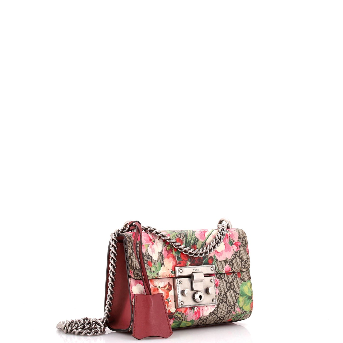 Padlock Shoulder Bag Blooms Print GG Coated Canvas Small