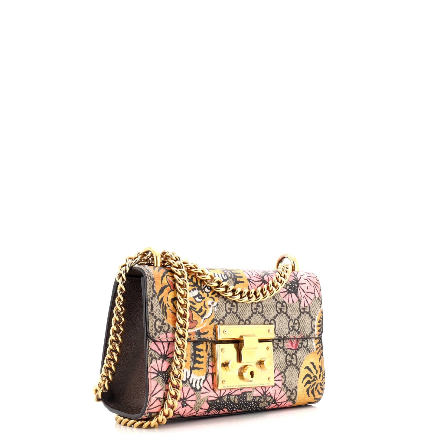 Padlock Shoulder Bag Bengal Print GG Coated Canvas Small