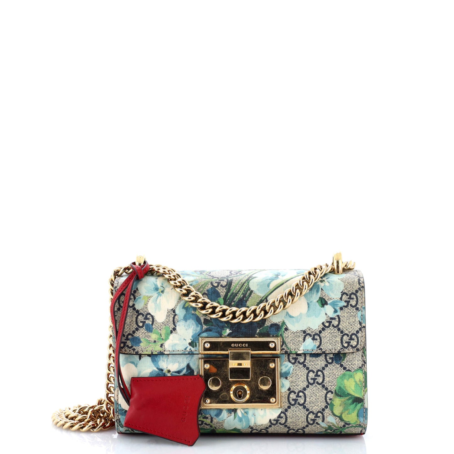 Padlock Shoulder Bag Blooms Print GG Coated Canvas Small