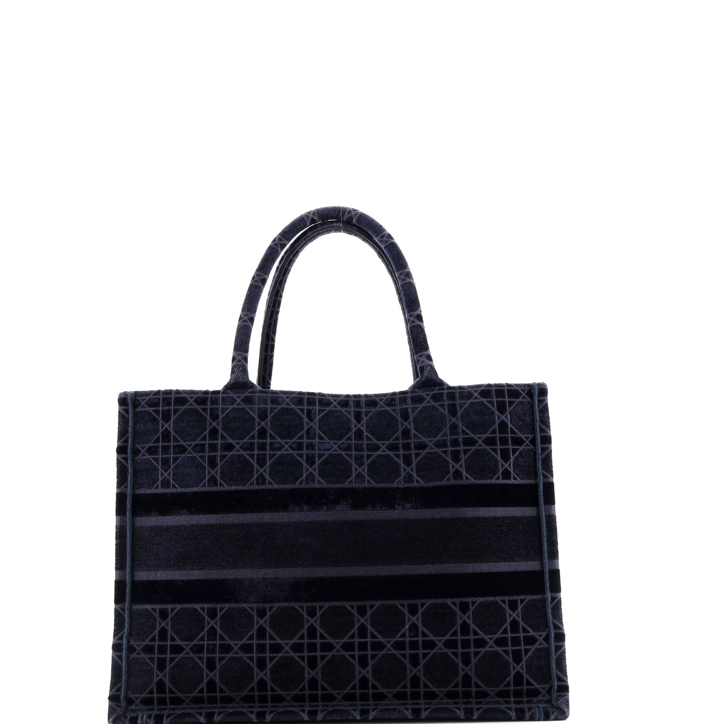 Book Tote Cannage Embroidered Velvet Medium