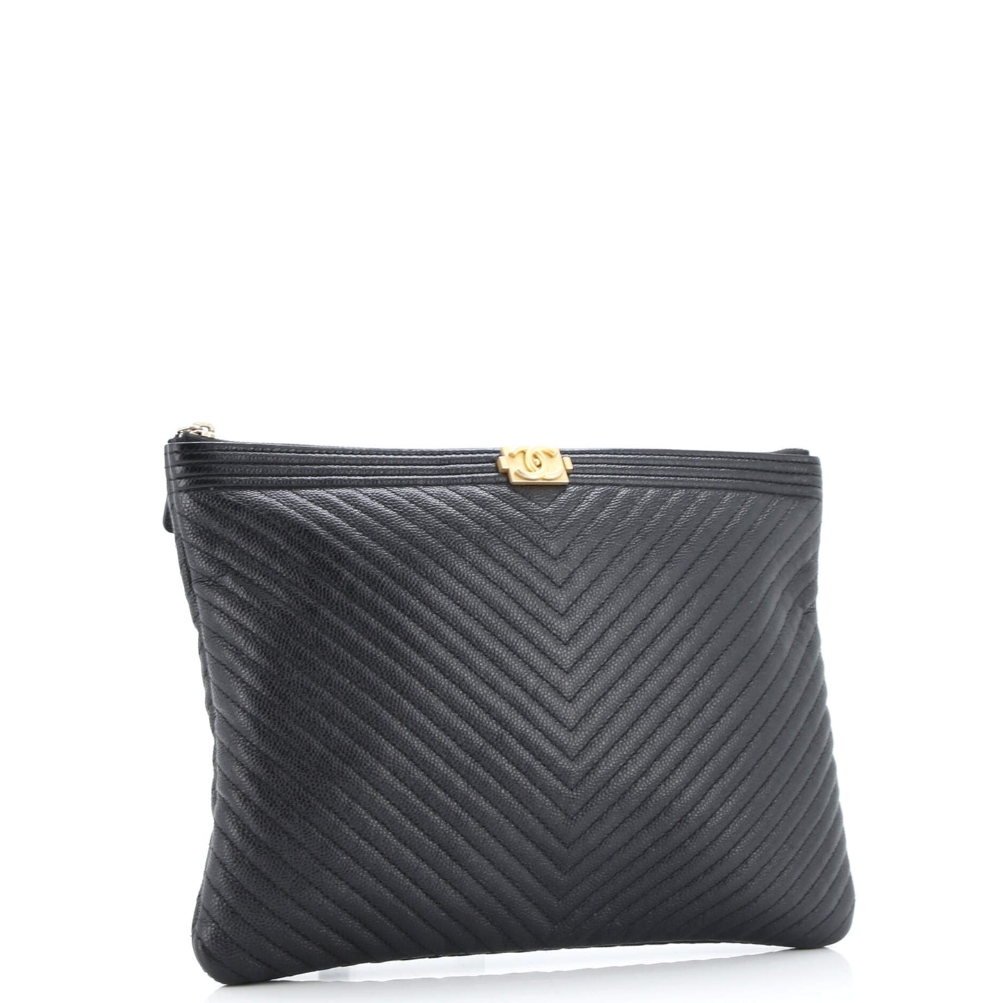 Boy O Case Clutch Chevron Caviar Medium