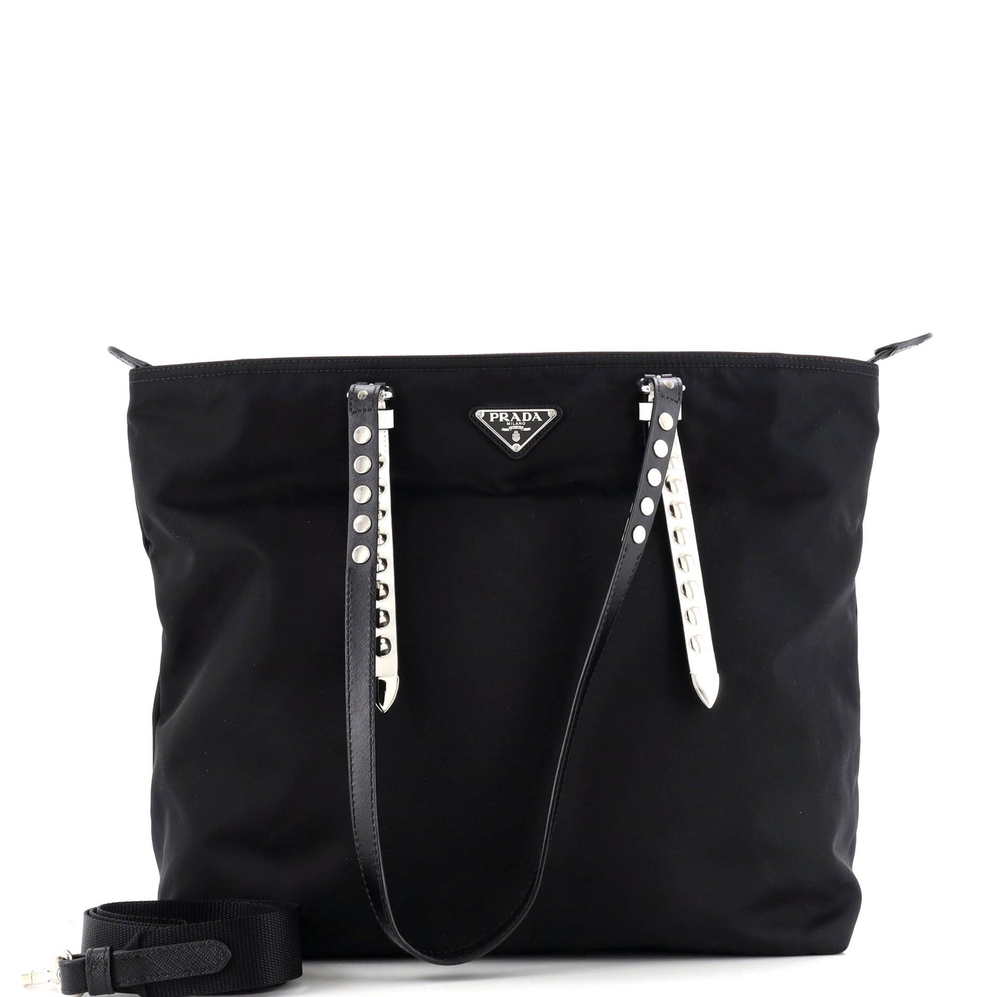 New Vela Convertible Tote Tessuto with Studded Leather Medium
