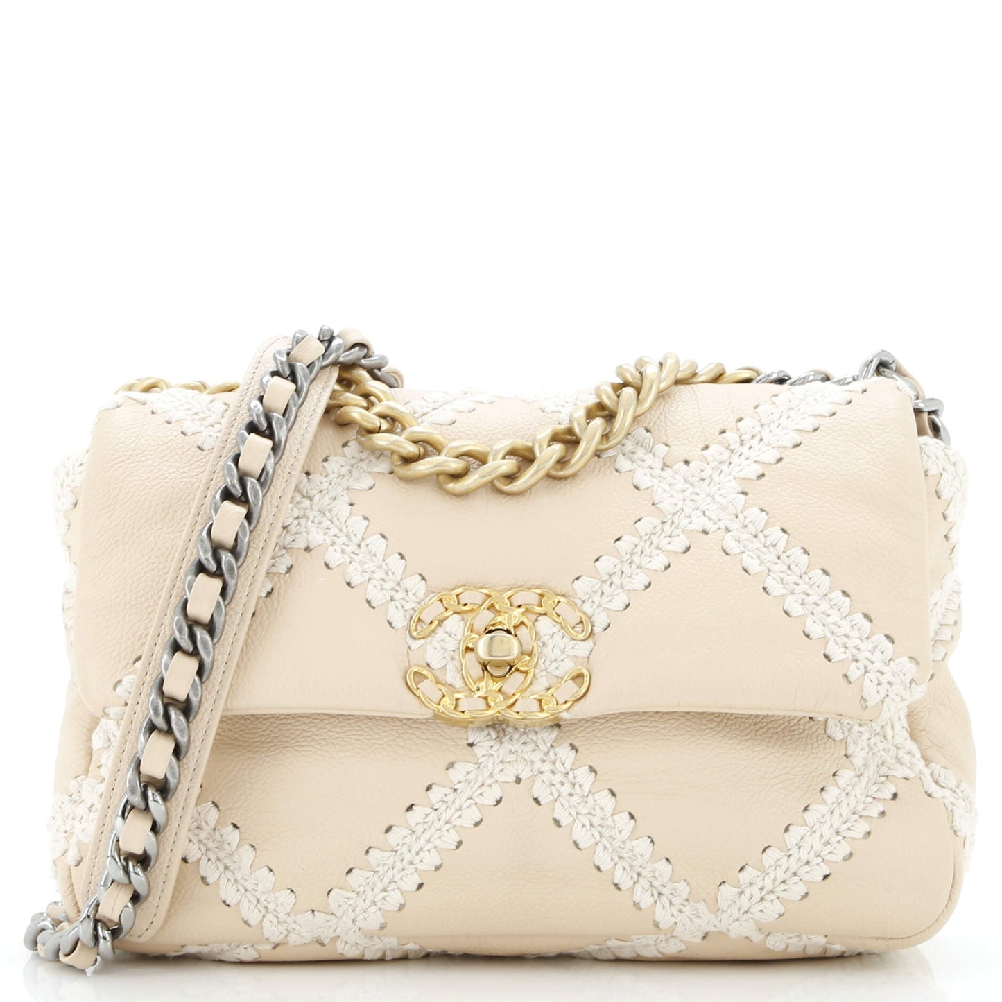 19 Flap Bag Crochet Quilted Calfskin Medium