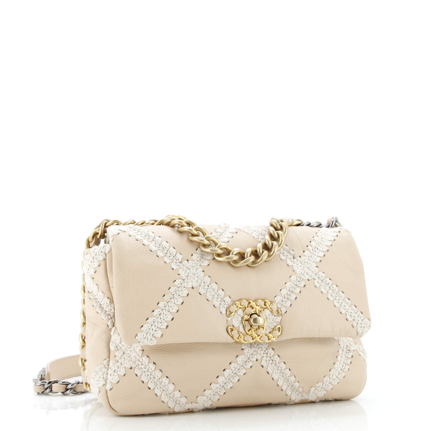 19 Flap Bag Crochet Quilted Calfskin Medium