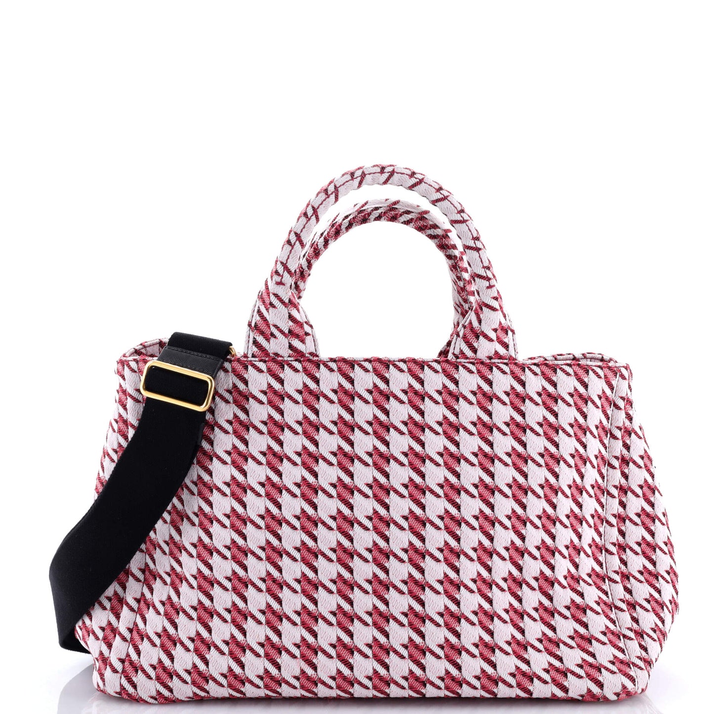 Canapa Tote Houndstooth Printed Canvas Large