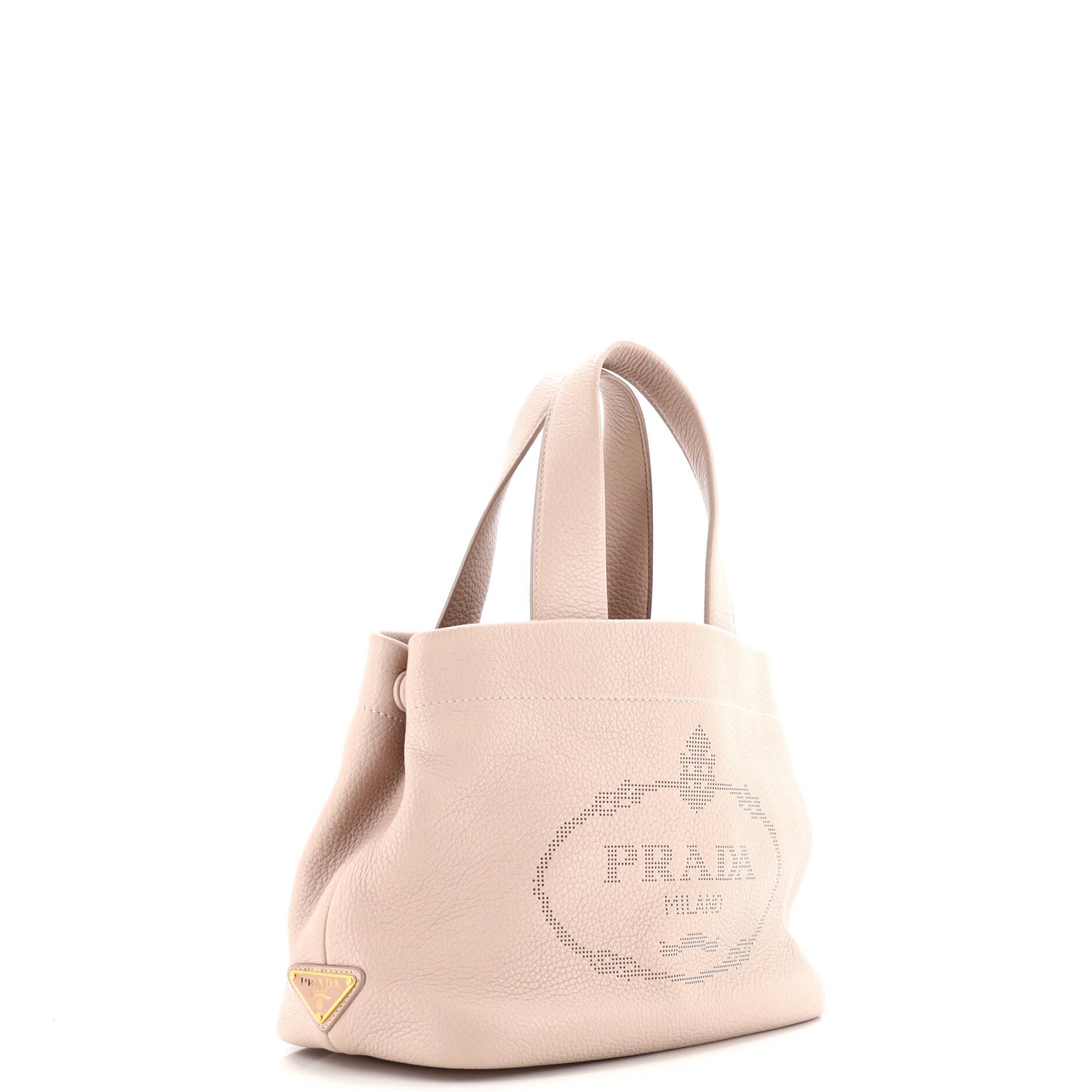 Logo Tote Bag Perforated Leather Small