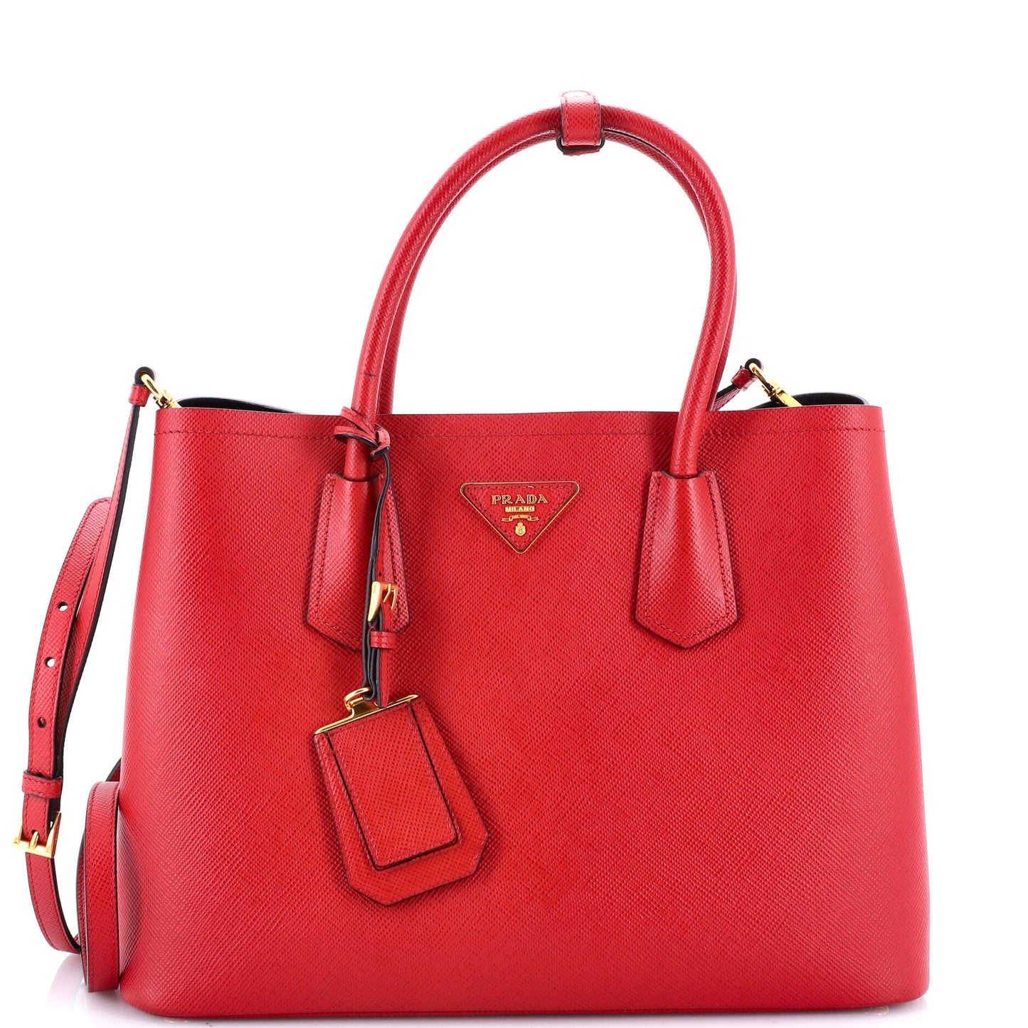 Cuir Double Tote Saffiano Leather Medium