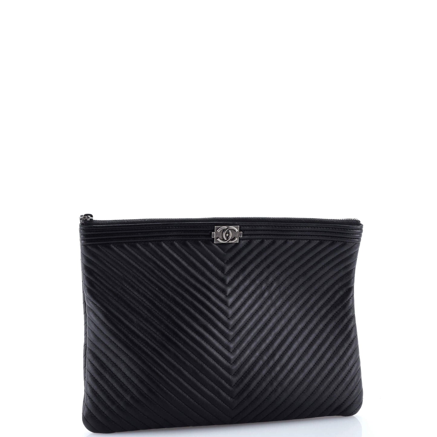 Boy O Case Clutch Chevron Calfskin Medium