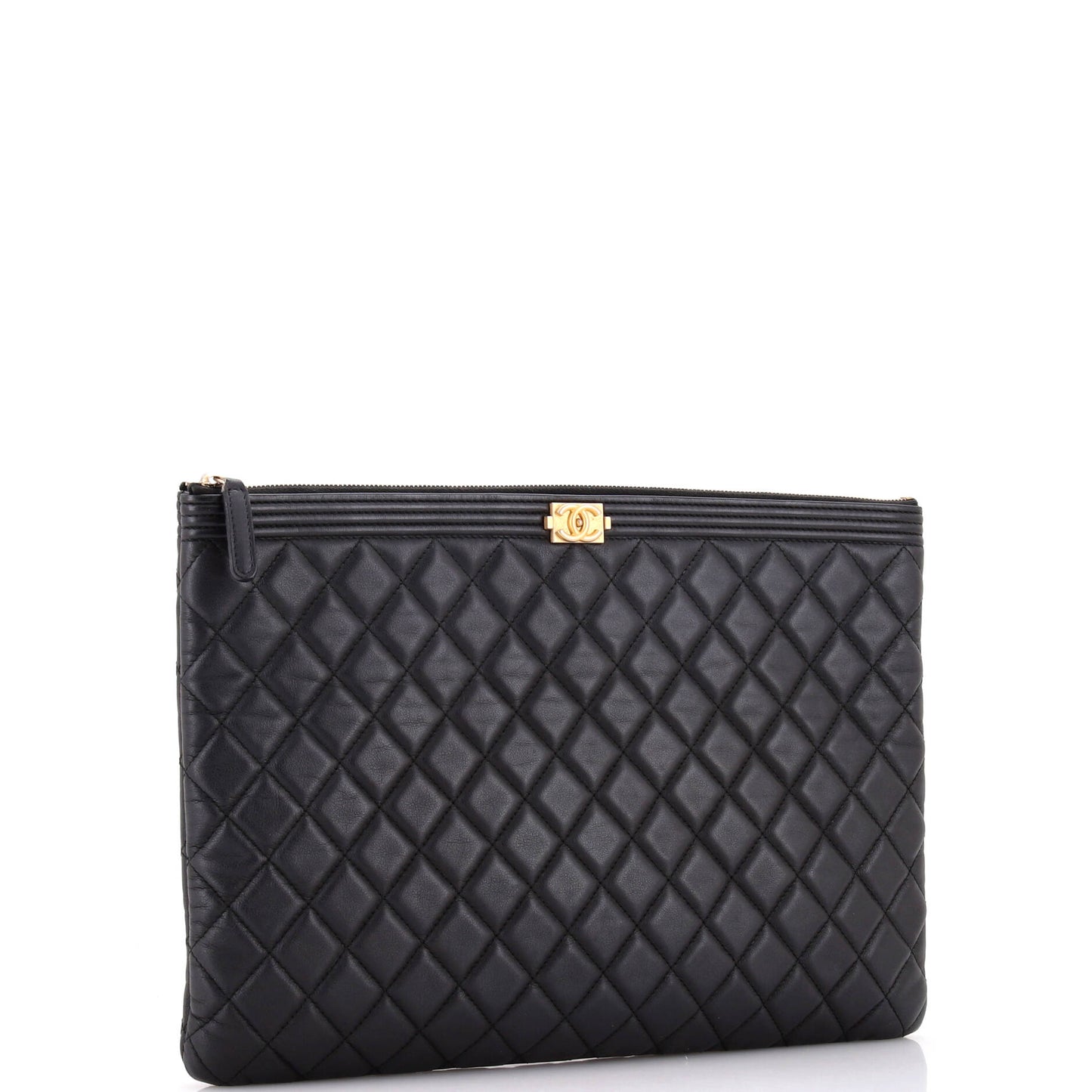 Boy O Case Clutch Quilted Lambskin Large