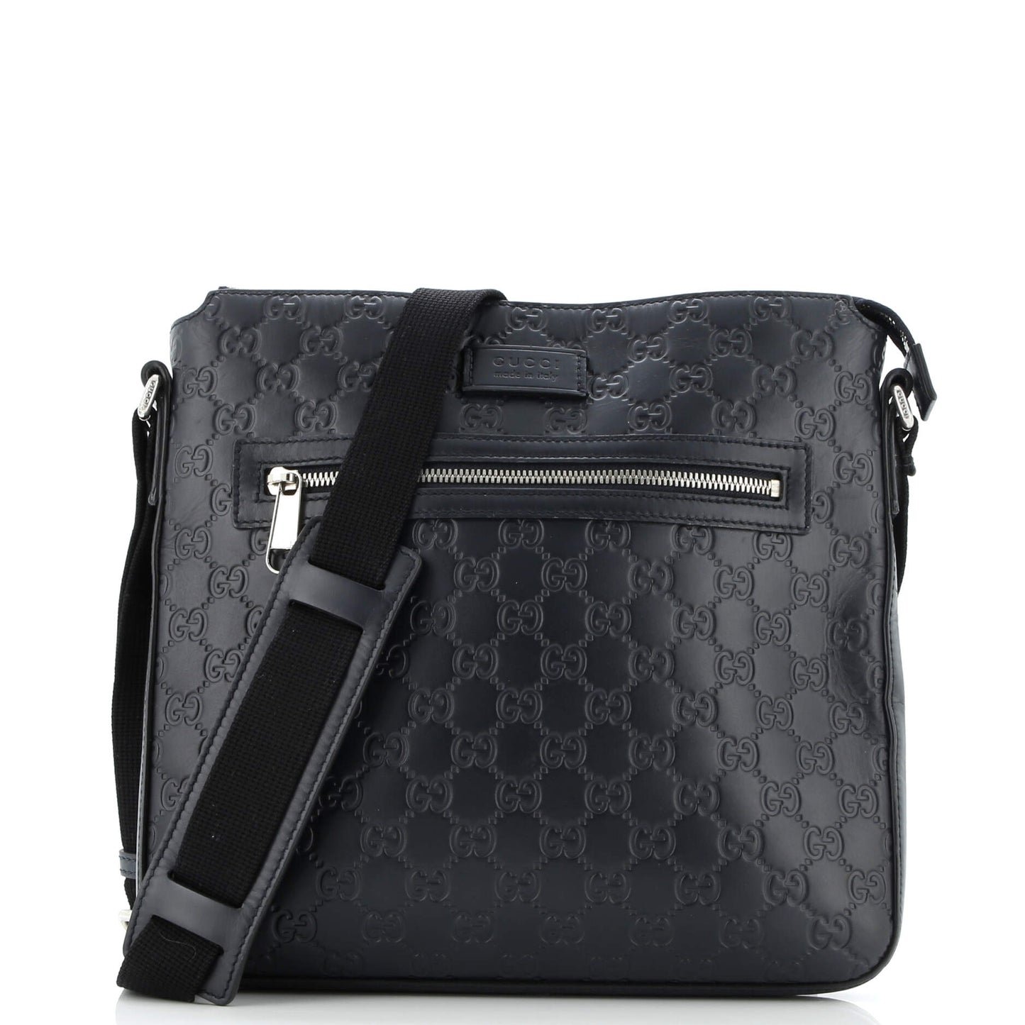 Signature Zip Messenger Bag Guccissima Leather Medium