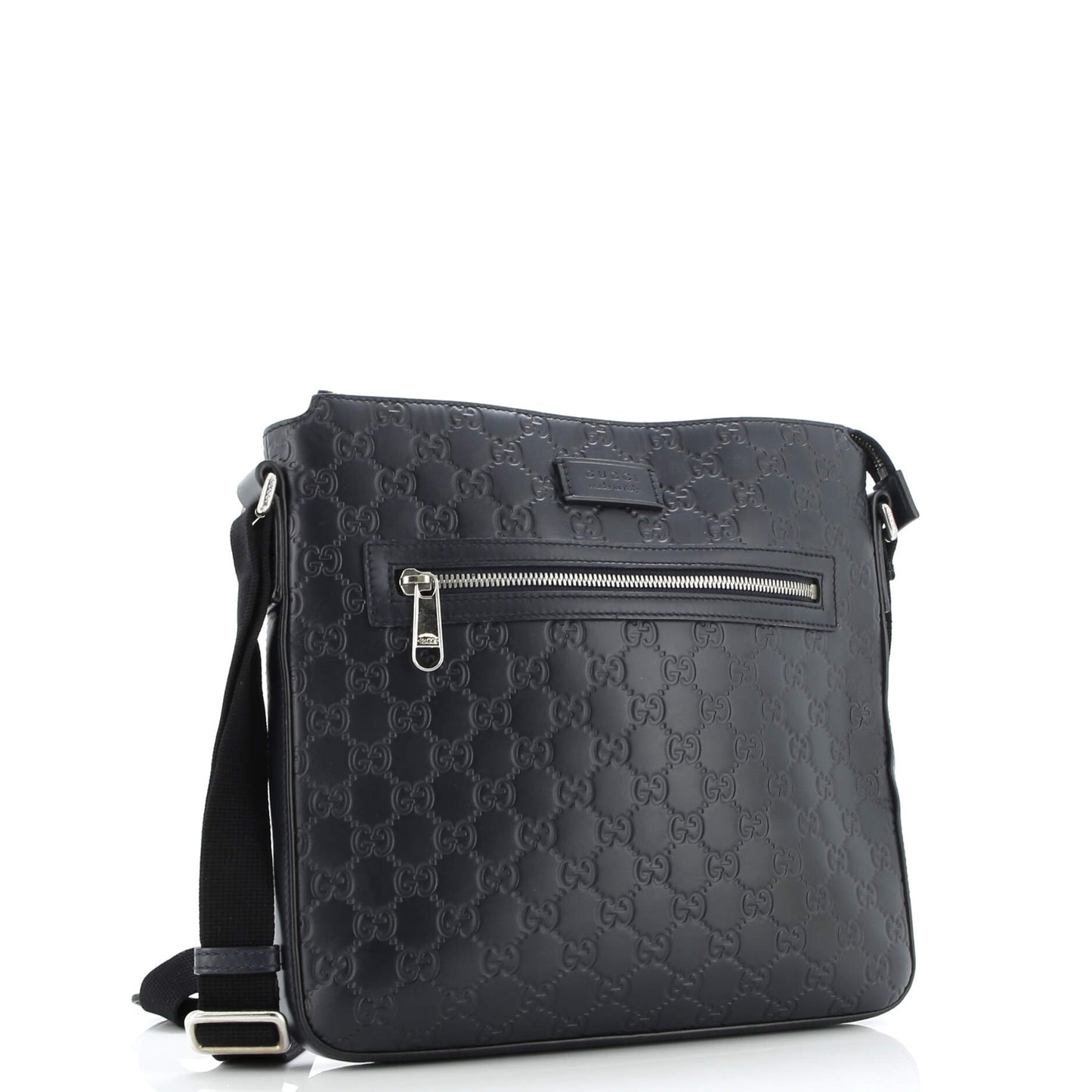 Signature Zip Messenger Bag Guccissima Leather Medium